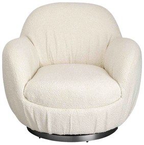 Nube Boucle otočné kreslo biele