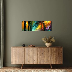 Obraz - Nočná prechádzka (s hodinami) (90x30 cm)