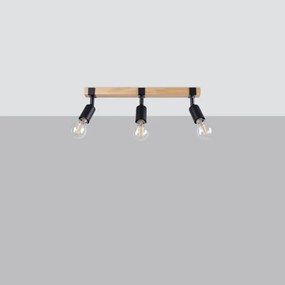 Sollux SL.1297 - Bodové svietidlo ZUCA 3xE27/15W/230V čierna