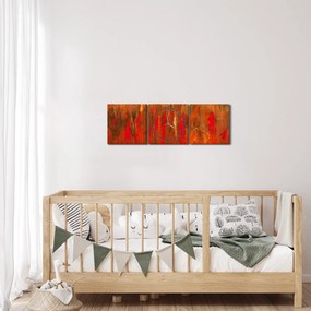 Obraz maľované abstrakcie (s hodinami) (90x30 cm)