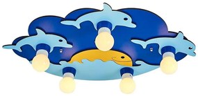 Detské stropné svietidlo LUCCA 5xE27/24W/230V modré