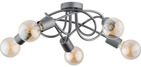 Prisadený luster BOSTON 5xE27/15W/230V šedá