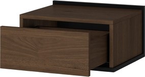 Závesná nočná skrinka Zenar so zásuvkou 50 cm - elegantný orech / čierna