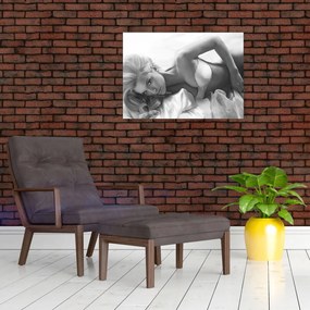 Sklenený obraz - Čiernobiele boudoir (70x50 cm)