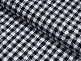 Biante Bavlnený oválny obrus Olivia OL-015 Čierno-biela kocka malá 120x140 cm
