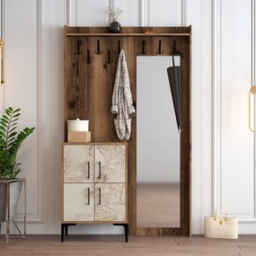 Predsieňová stena Berlin BC - Walnut, White Marble