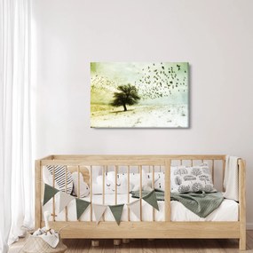 Obraz - Maľovaný kŕdeľ vtákov (90x60 cm)