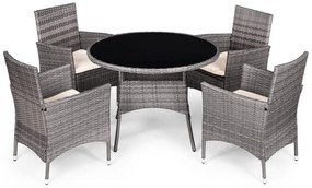ZÁHRADNÝ SET ODILE 4 x KRESLO + OKRÚHLY STÔL