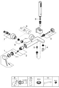 GROHE 33547003 - Vaňová batéria PLUS lesklý chróm