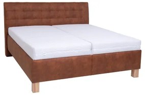 Čalúnená posteľ s matracom a úložným priestorom VIOLET 160x200 cm koňaková hnedá