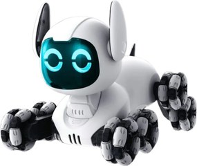 LEAN Toys Robotický pes TOOBY s diaľkovým ovládaním RC, 360°, svetlá, zvuky, čierno-biely