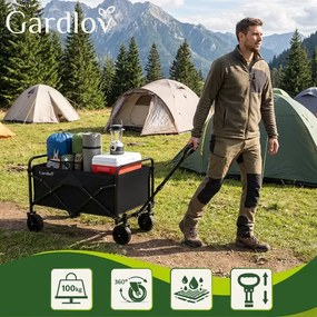 Skladací transportný záhradný vozík 90 l - 70,5 x 47 x 46 cm