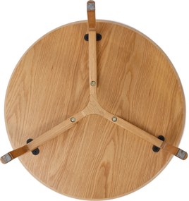 Mazzoni BELLUNO Prírodný jaseň - DREVENÝ KONFERENČNÝ STOLÍK Ø65 cm OKRÚHLY MODERN CLASSIC