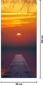 Fototapeta na dvere - Most pri západe slnka (95x205cm)