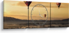 Obraz - lietajúce balóny (s hodinami) (90x30 cm)