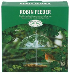 Závesné kŕmidlo pre vtáky Round, 21,5x15,5 cm, plast, transparentná