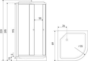 Novoterm Hydromasážny box NV-Orlando 89x89