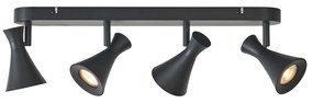 Moderné stropné bodové svietidlo čierne 4-svetlá otočné a naklápacie - Triangle