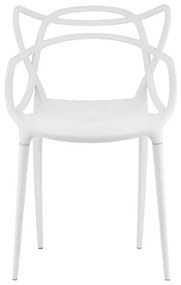 Jedálenský set 1+4, biely stôl BERGEN 120x80cm a biela plastová stolička KATO