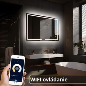 LED zrkadlo La Linea 90x60cm neutrálna biela - wifi aplikácia