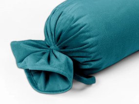 Biante Zamatový vankúš valec bonbon Velvet Prémium SVP-035 Tyrkysovo modrý 15x40 cm