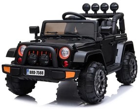 RAMIZ  Elektrické autíčko - Jeep BRD-7588 4x4 - čierne - 4x45W - 1x12V10Ah - 2023