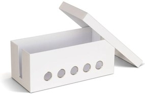 Biely kartónový organizér na káble Cordy Paper Laminate – Bigso