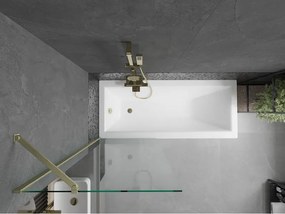 Mexen Next, 1-krídlová vaňová zástena 70 x 150 cm, 6mm číre sklo, zlatá matná, 895-070-000-00-00-55