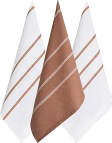 ARÔME HOME ELEMENTS Súprava utierok z egyptskej bavlny 50*70 cm, 3 ks, Pruhy béžové