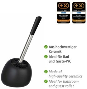 Čierna keramická toaletná kefa Wenko Polaris