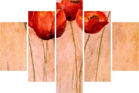 Obraz - Červené tulipány (150x105 cm)