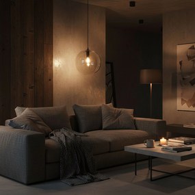 Toolight - Závesné svietidlo Lassi 30cm APP308-1CP, E27, čierna, OSW-00340