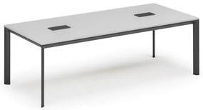Stôl INVITATION 2400 x 1200 x 740, biela + 2x stolná zásuvka TYP IV, čierna
