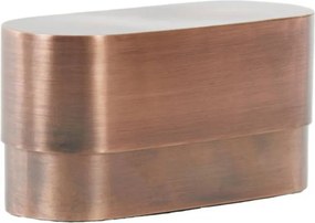 Medený antik kovový oválny úložný box Samuel - 20*9*10 cm