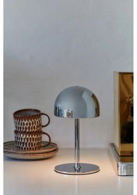 LED stolová lampa na diaľkové ovládanie v striebornej farbe s kovovým tienidlom (výška 22 cm) Tim – Sirius