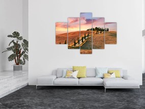Obraz - Dom na kopci, Toskánsko, Taliansko (150x105 cm)