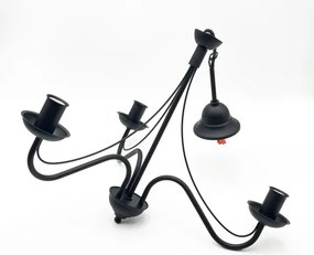 Luster na reťazi ANTON 3xE14/15W/230V čierny