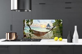 Nástenný panel  Pláž hamaka more krajina 125x50 cm