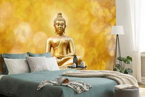 Samolepiaca fototapeta Budha na zlatom abstraktnom pozadí