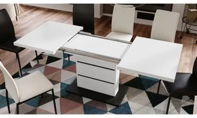 Rozkladací jedálenský stôl PAOLO biela/čierna