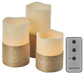 SADA 3x LED Vianočná dekorácia 3xLED/3x3AAA + diaľkový ovládadač