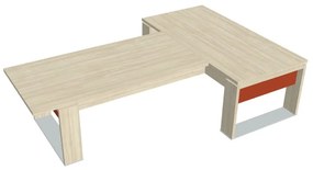 Stôl Verno+ S 200 x 300 cm s rokovacím prvkom, agát / oranžová