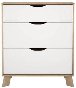 Biela/v prírodnej farbe komoda v dekore duba 79x92x40 cm Ikast – Tvilum