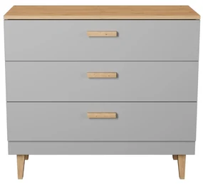 Komoda se šuplíky DENVER 100 cm šedá/dub hickory