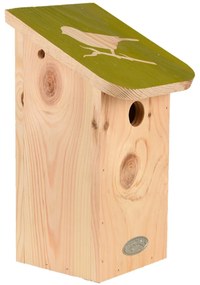 Vtáčia búdka Elisa, 28x15x16 cm, drevo, hnedá/zelená