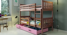 Interbeds Poschodová posteľ Carino so zásuvkou 190x80 hnedo ružová