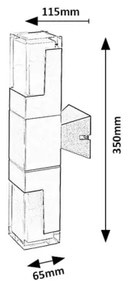 Rabalux 77127 - LED Vonkajšie nástenné svietidlo DARVAS LED/12W/230V IP54