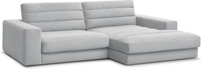 Svetlosivá zamatová rohová pohovka (pravý roh/s leňoškou) Sierra – Bobochic Paris