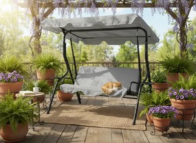 Garden Line ZÁHRADNÁ HOJDAČKA 170 x 110 x 153 cm ŠEDÁ BEZ OPIERKY NA NOHY. S DRŽIAKOM NA POHÁRE