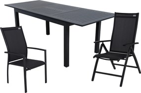 Doppler EXPERT ANTRACIT, 4 polohovacie a 2 stohovateľné kreslá, 4+2+1